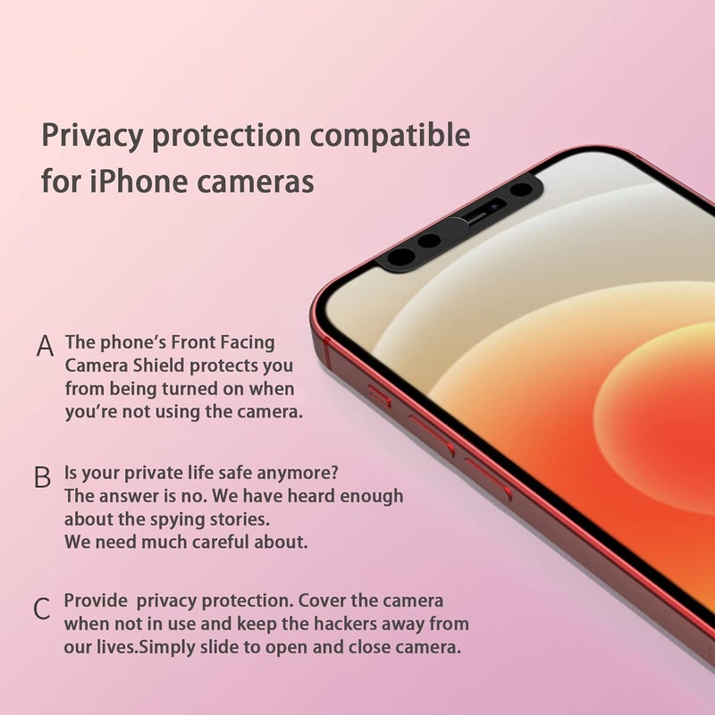 EYSOFT Phone Front Camera Cover,Webcam Cover Compatible for iPhone X/XS/XR/XS Max, iPhone 11/11 Pro/11 Pro Max,iPhone 12/12 Mini /12Pro /12Pro Max,Protect Privacy and Security,Not Affect Face ID(Black) - Image 5